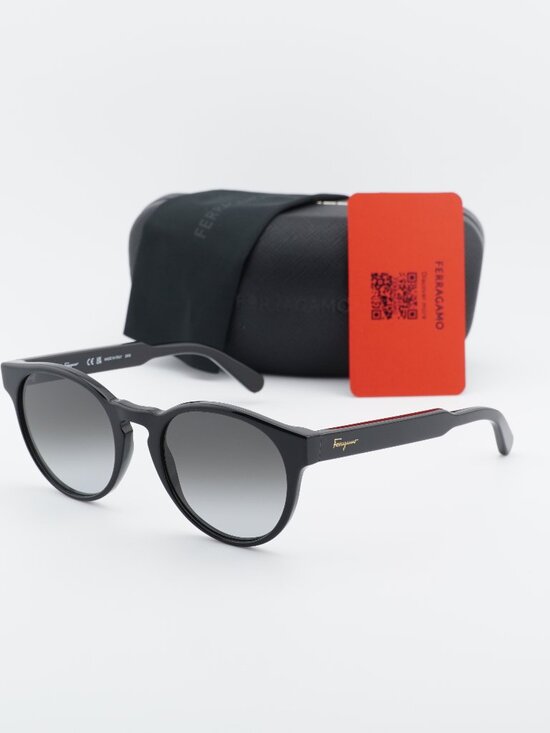 Salvatore Ferragamo SF1068S 001 Round Sunglasses - Black / Grey Gradient main image 6